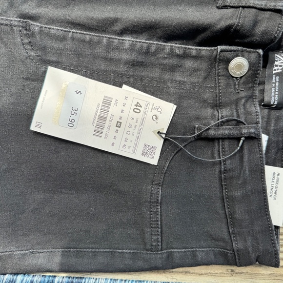 Zara Super Elastic High Rise Skinny Jeans Black Size 40 (US 8) - Picture 2 of 4